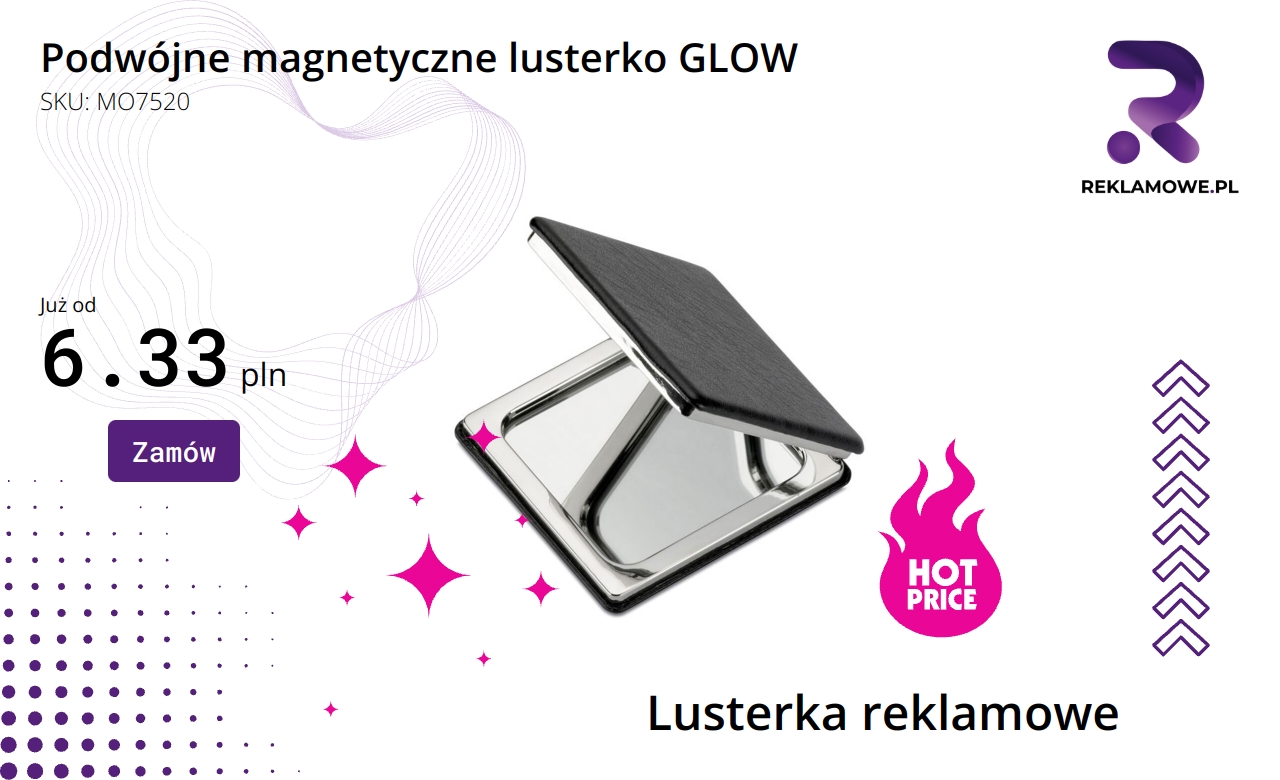 Podwójne magnetyczne lusterko GLOW z funkcją podświetlenia