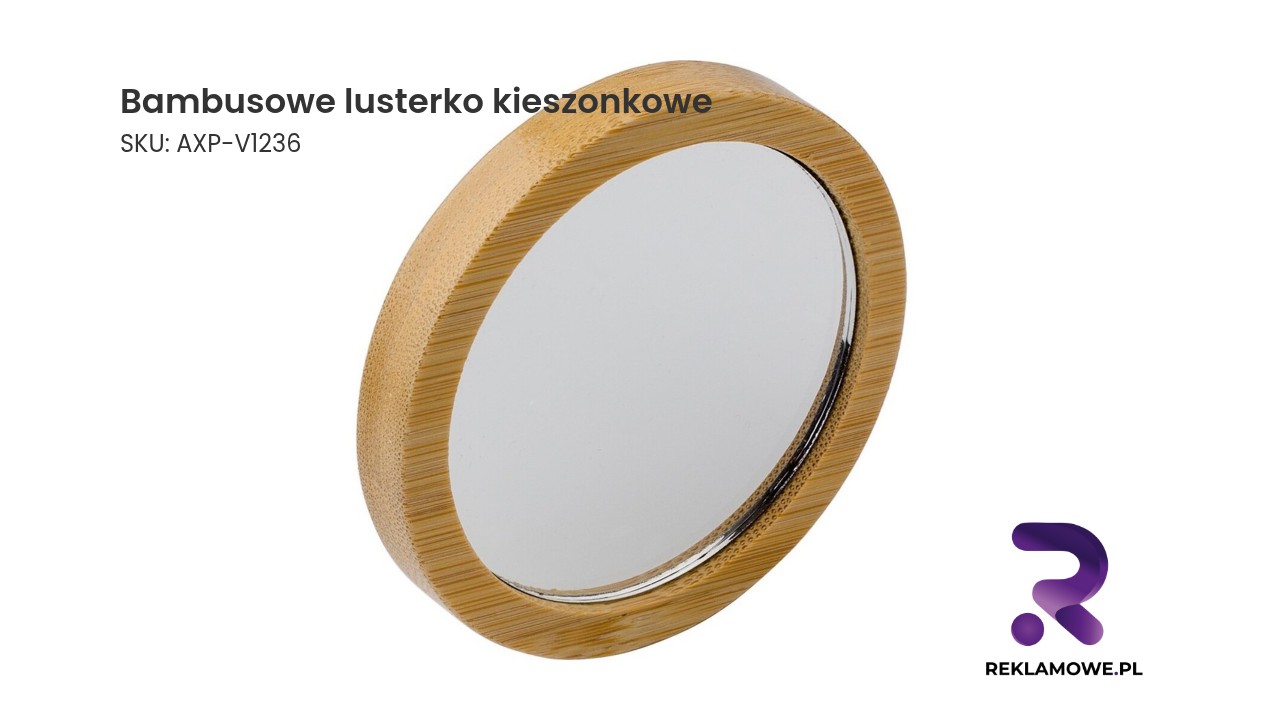 Bambusowe lusterko kieszonkowe Bambusowe lusterko kieszonkowe – ekologiczne lusterko do torebki
