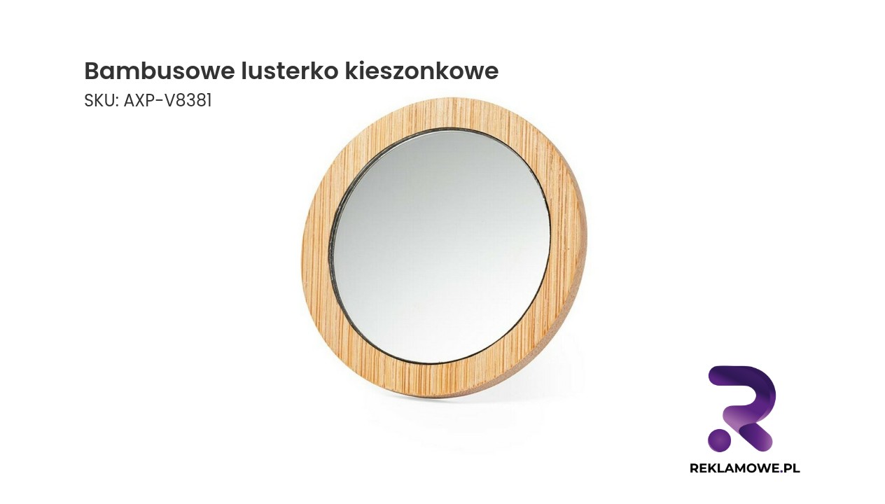 Bambusowe lusterko kieszonkowe do torebki