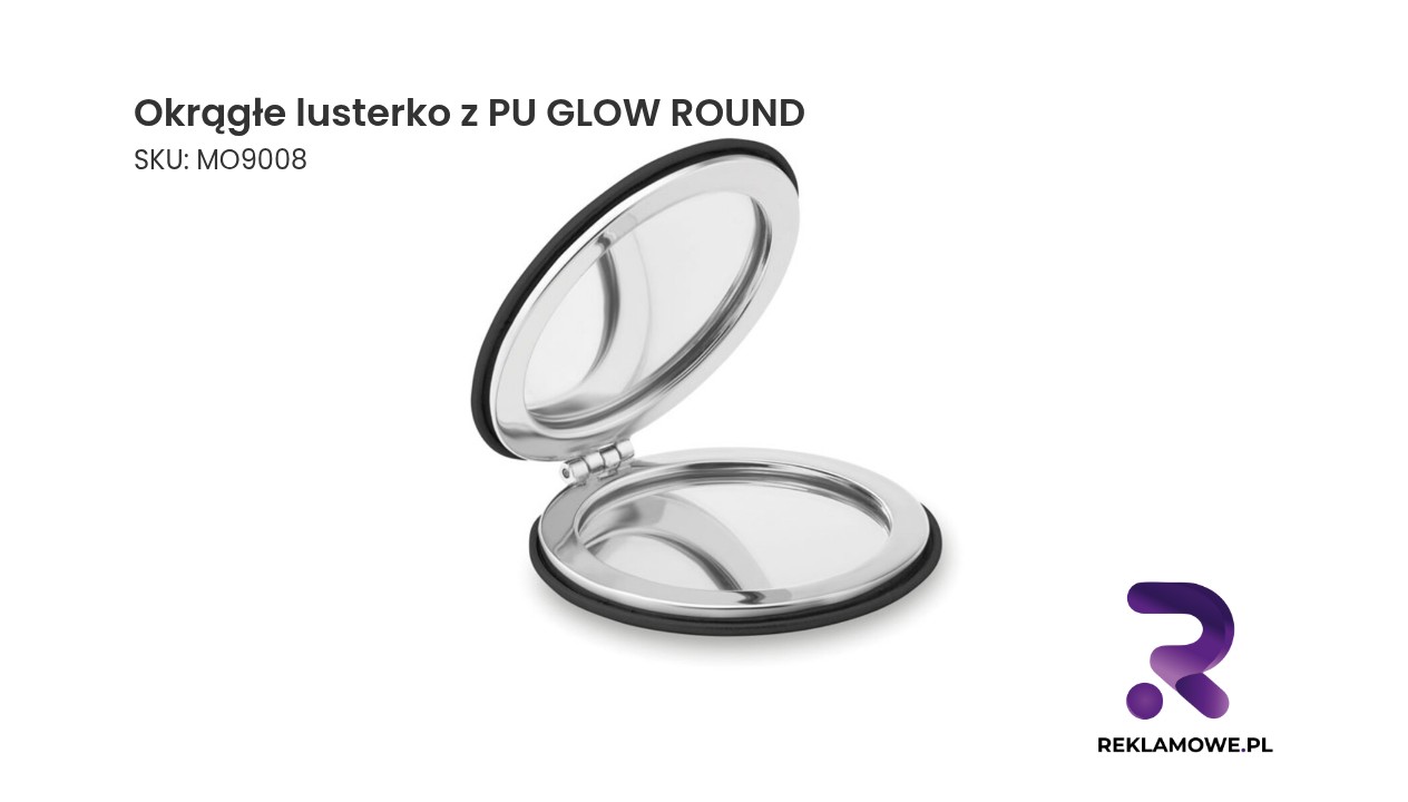 Okrągłe lusterko z PU GLOW ROUND – eleganckie lusterko do makijażu