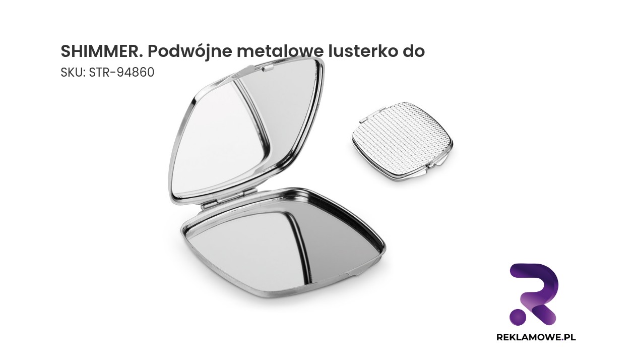 SHIMMER podwójne metalowe lusterko do makijażu